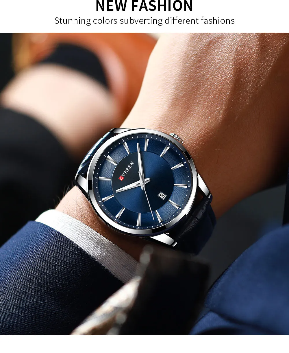 CURREN Original Brand Leather Straps Wrist Watch For Men With Brand (Box & Bag)-8365