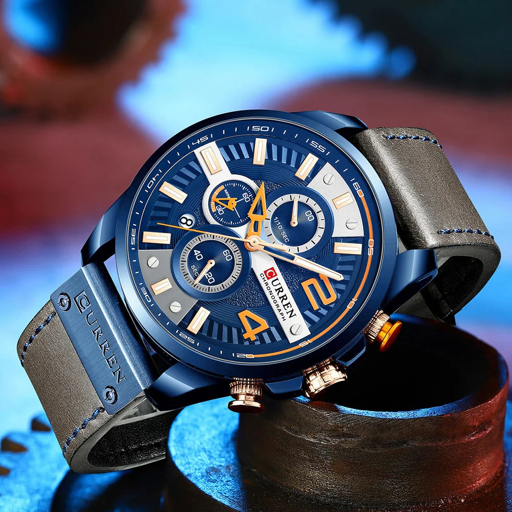 CURREN 8393 Watches Leather
