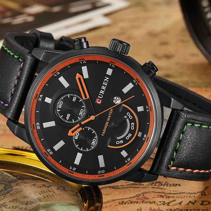 CURREN Men's Watches Leather-8217