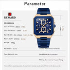 reward blue chronograph watch