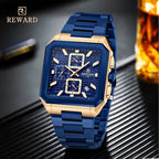 reward blue chronograph watch