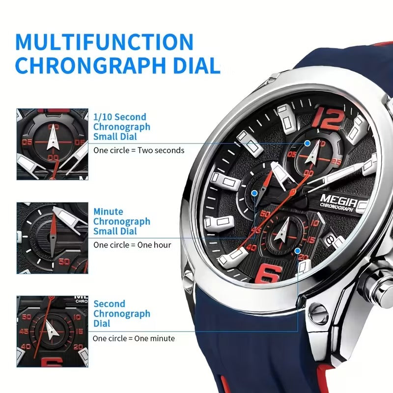 New Design MEGIR Chronograph Mens Watch